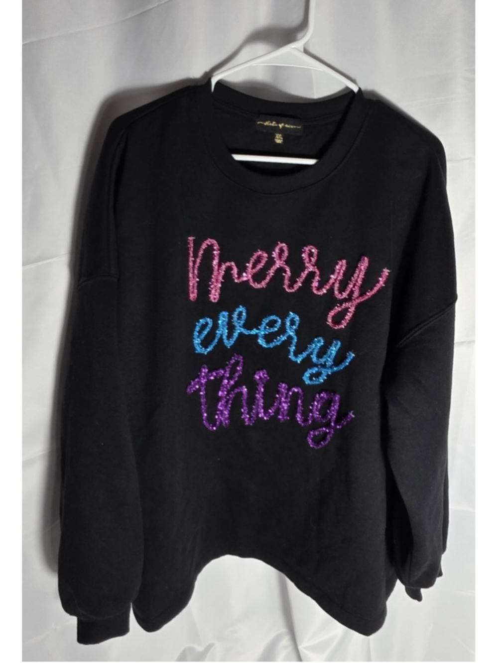 Women's State of Mine Black Merry Everything Sweatshirt XXL Christmas Holidays